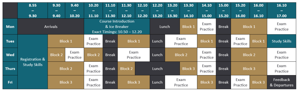 Easter Timetable example